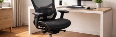 Collection of ergonomic office chairs in a modern home office