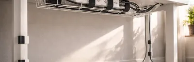 Step-by-step visual guide for organizing desk cables neatly