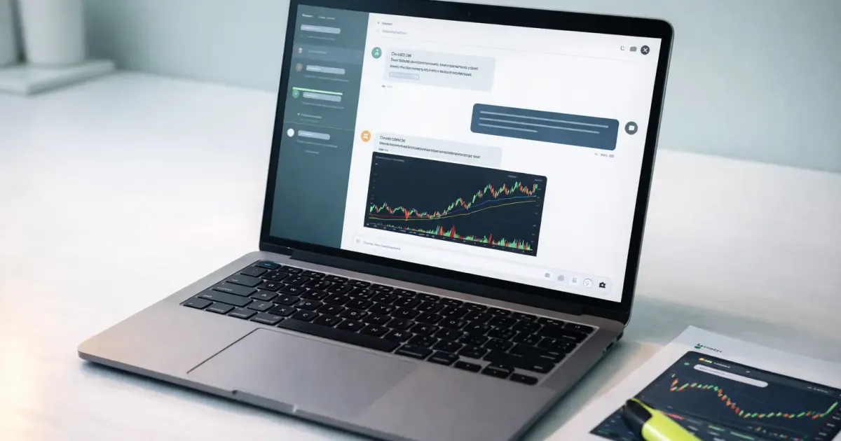 ChatGPT interface showing stock research prompts and analysis