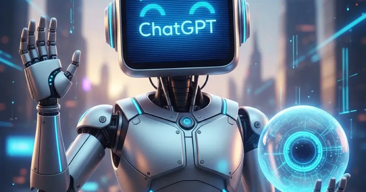 ChatGPT interface on a laptop screen in a modern workspace