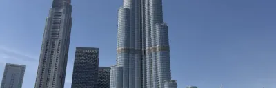 Dubai skyline with Burj Khalifa from an AI-planned trip itinerary