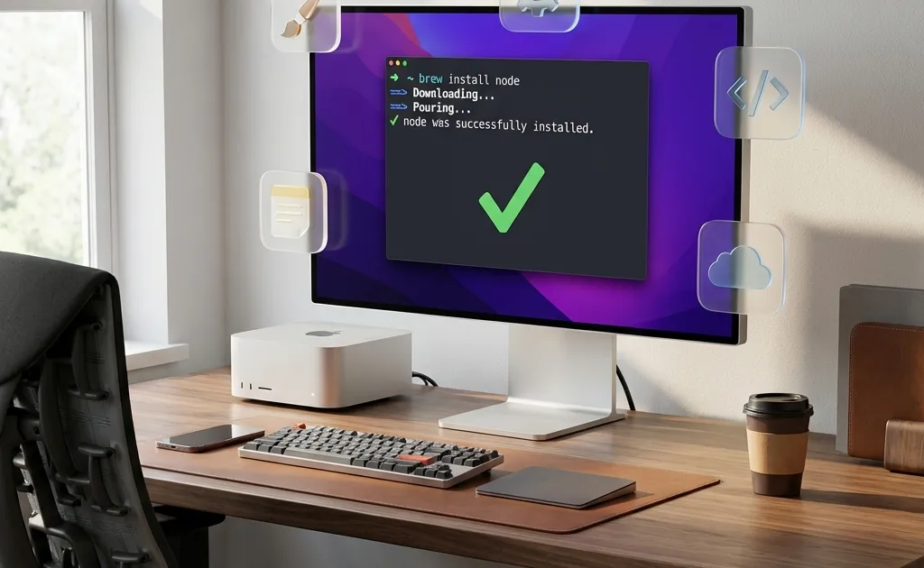 Collection of free macOS app icons arranged on a Mac desktop