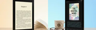 Side-by-side comparison of Kindle and iPad for reading books