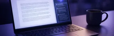 Microsoft Copilot interface in a Word document on a laptop screen