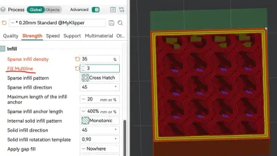 OrcaSlicer interface showing 3D print settings and model preview