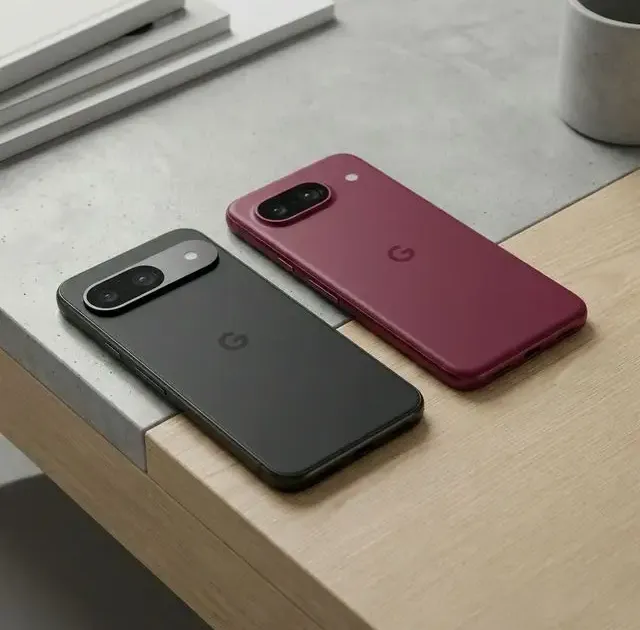 Side-by-side comparison of Google Pixel 10a and Pixel 9a smartphones