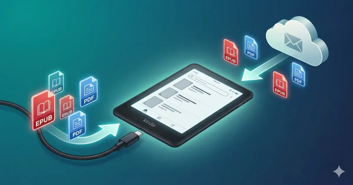 Step-by-step visual guide for sideloading books onto a Kindle