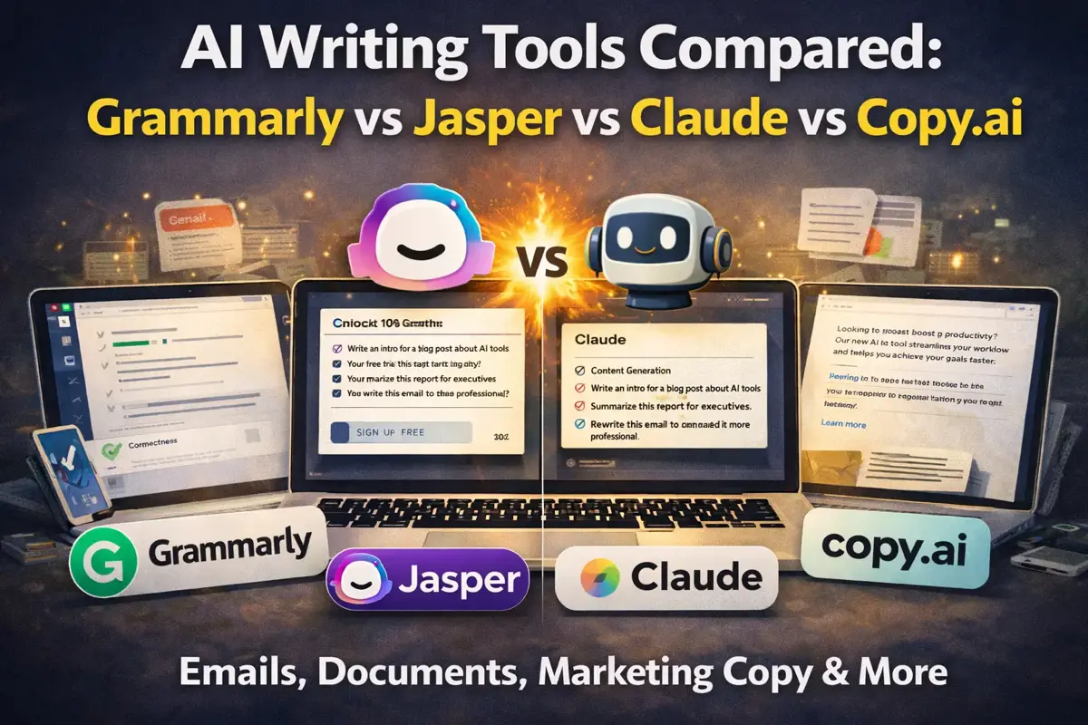 Best AI Writing Tools 2026 [Tested]: Grammarly vs Jasper vs Claude