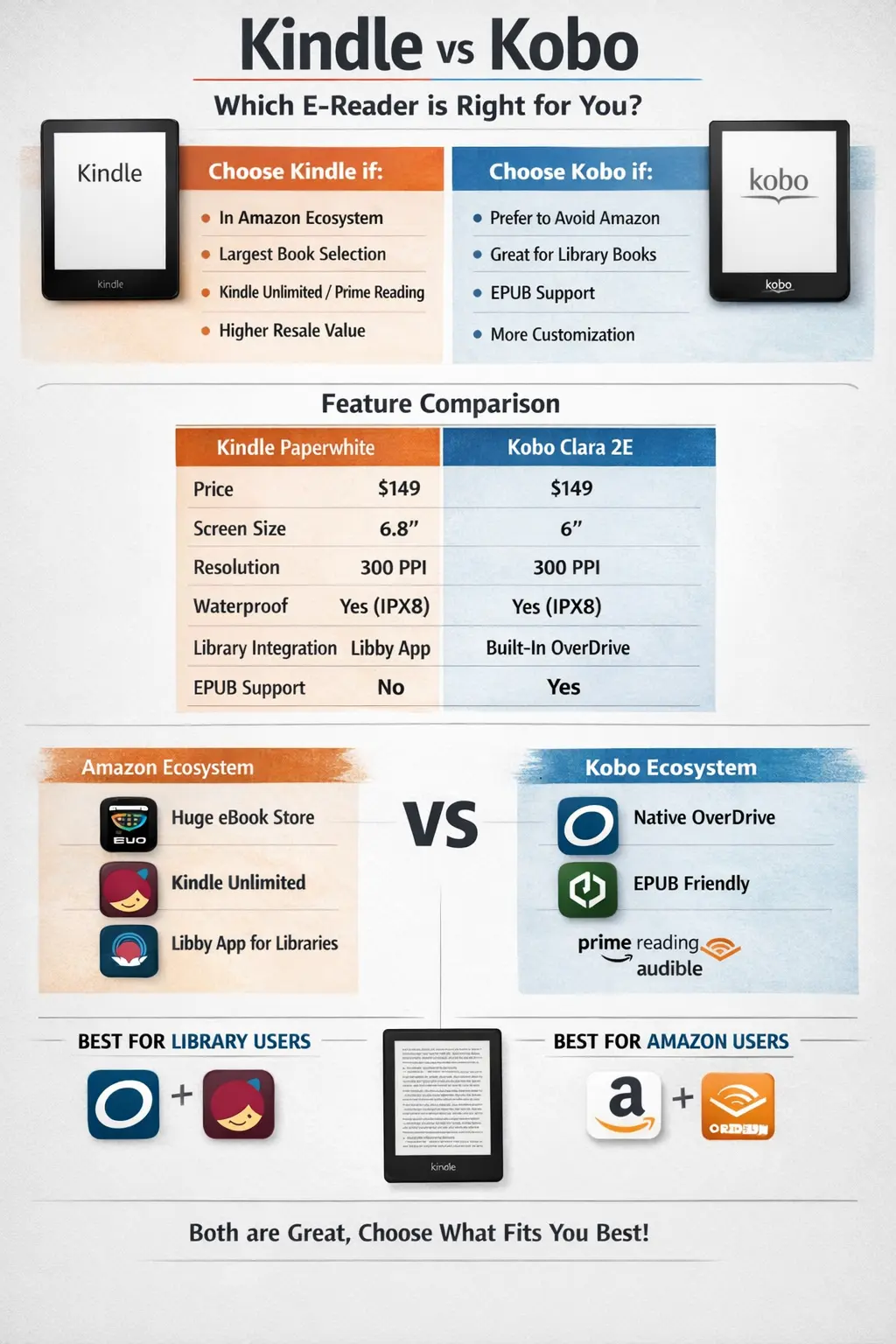 Kindle vs Kobo: Which E-Reader Should You Buy in 2026?